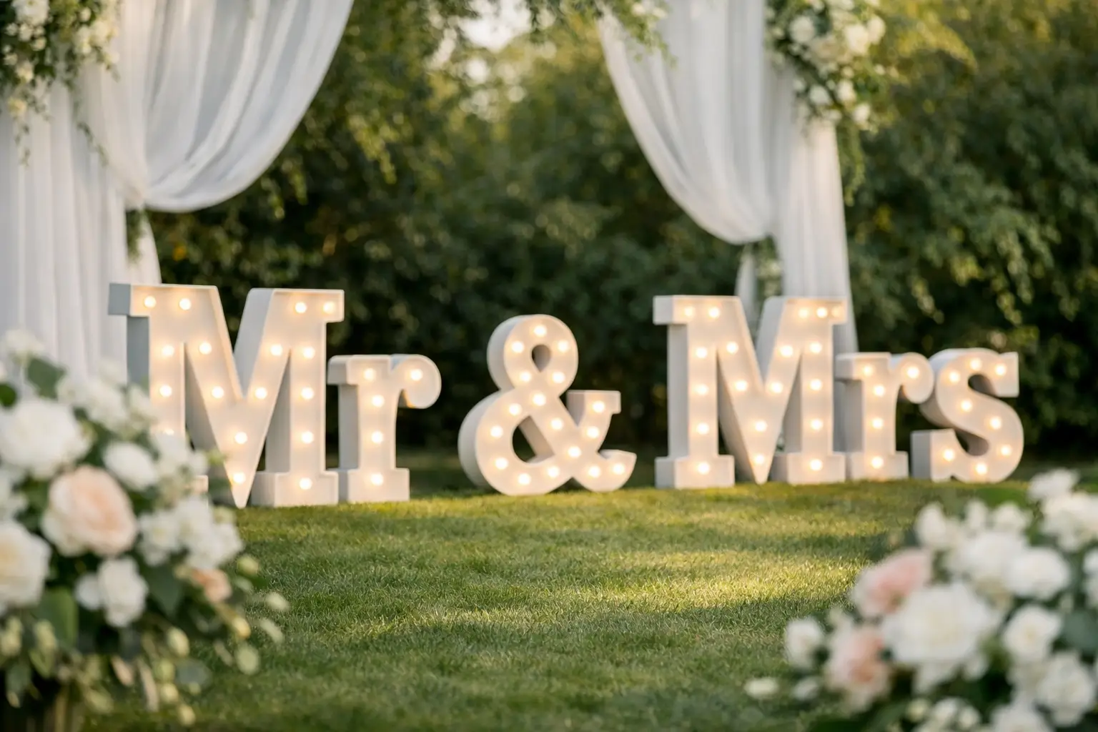 Mr and Mrs Letters Hire for Weddings